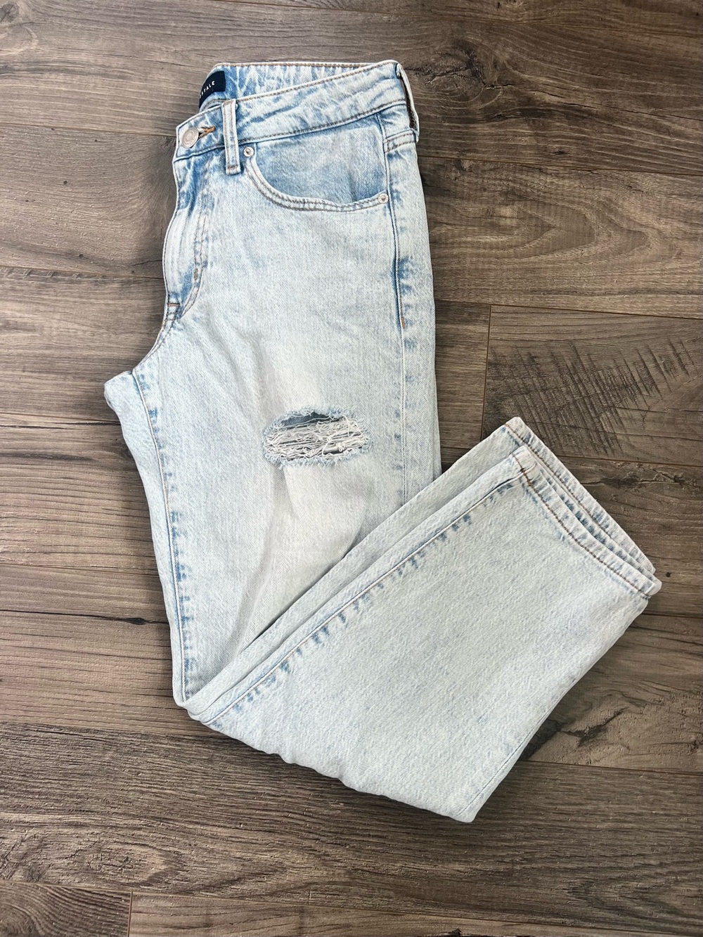 Aeropostale Light Wash Straight Leg Jeans with distress